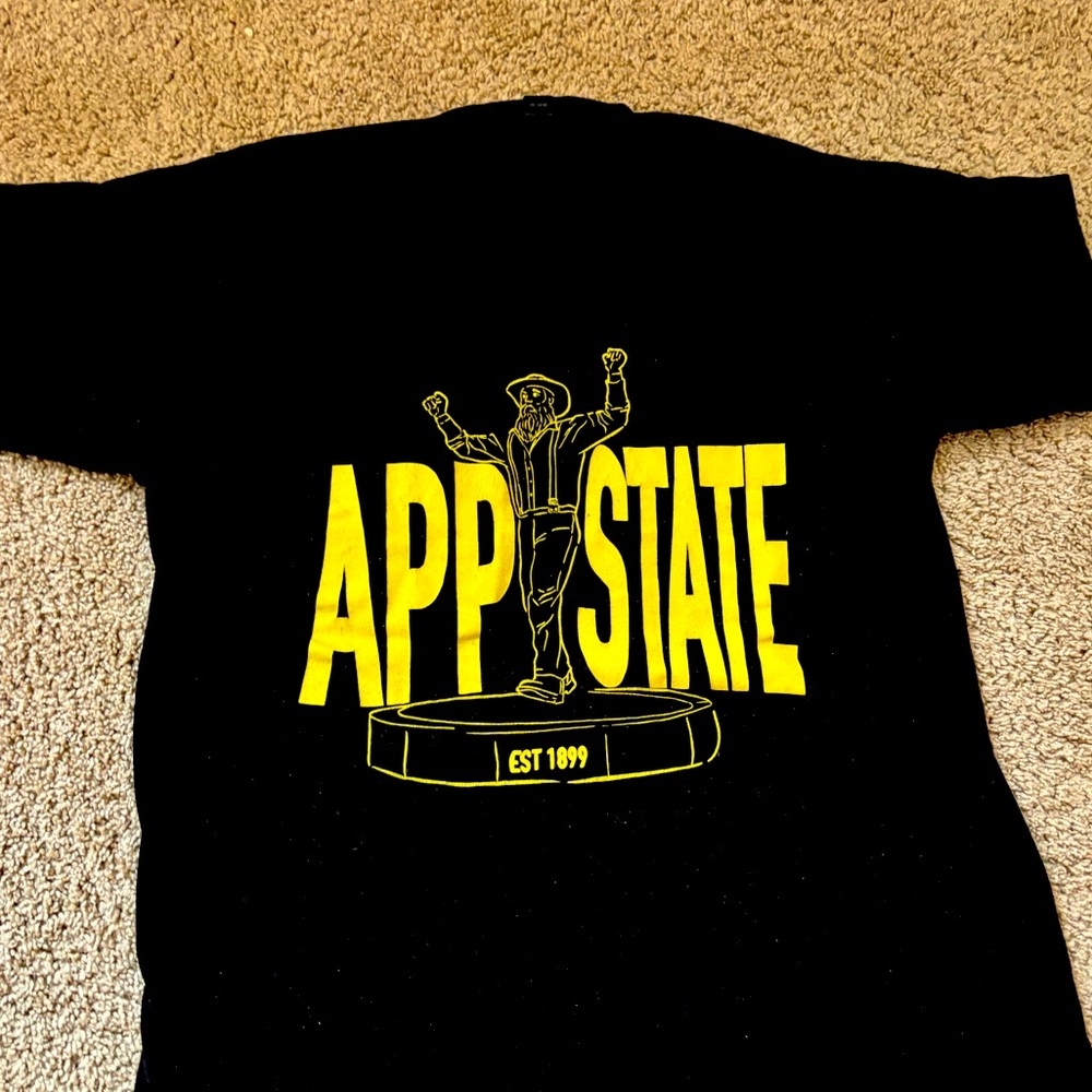 App State University T Shirt Black Unisex S-M